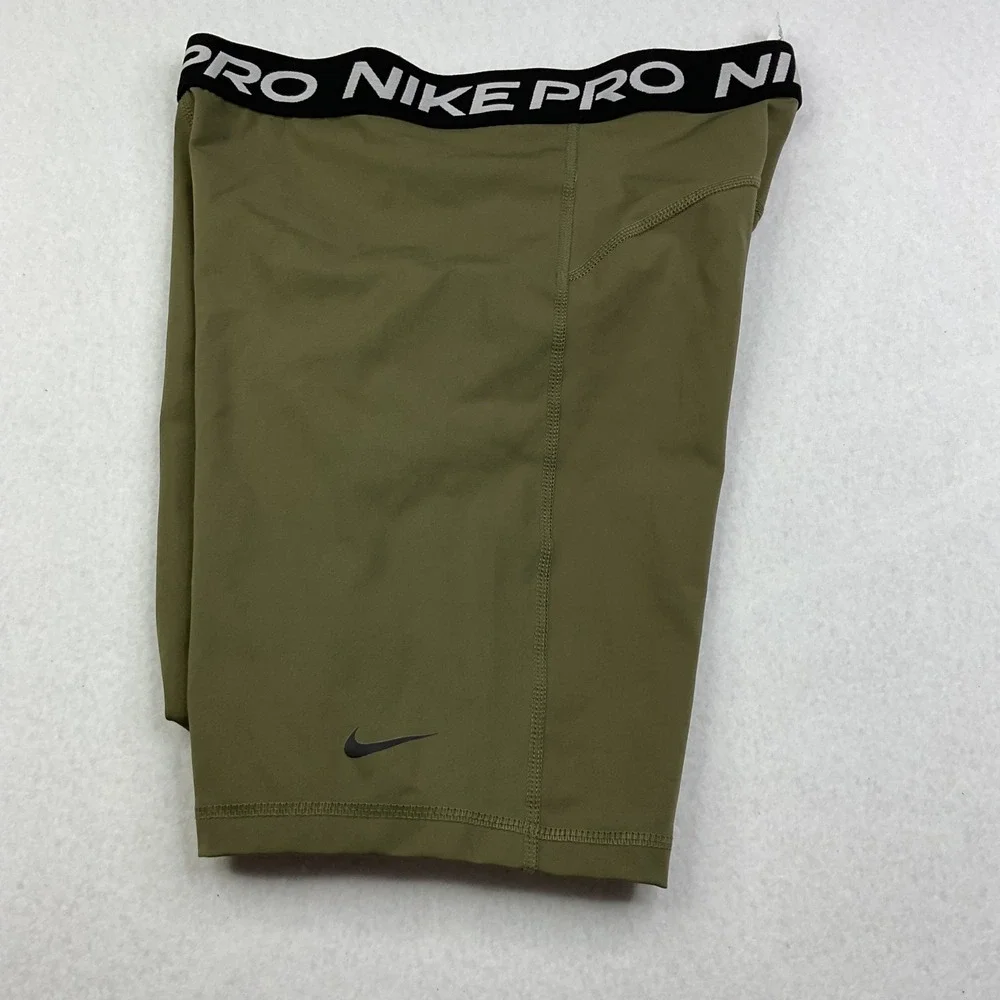 Nike Pro Compression Shorts 7'' Olive Green Train Athletic Gym Women's L DA0481